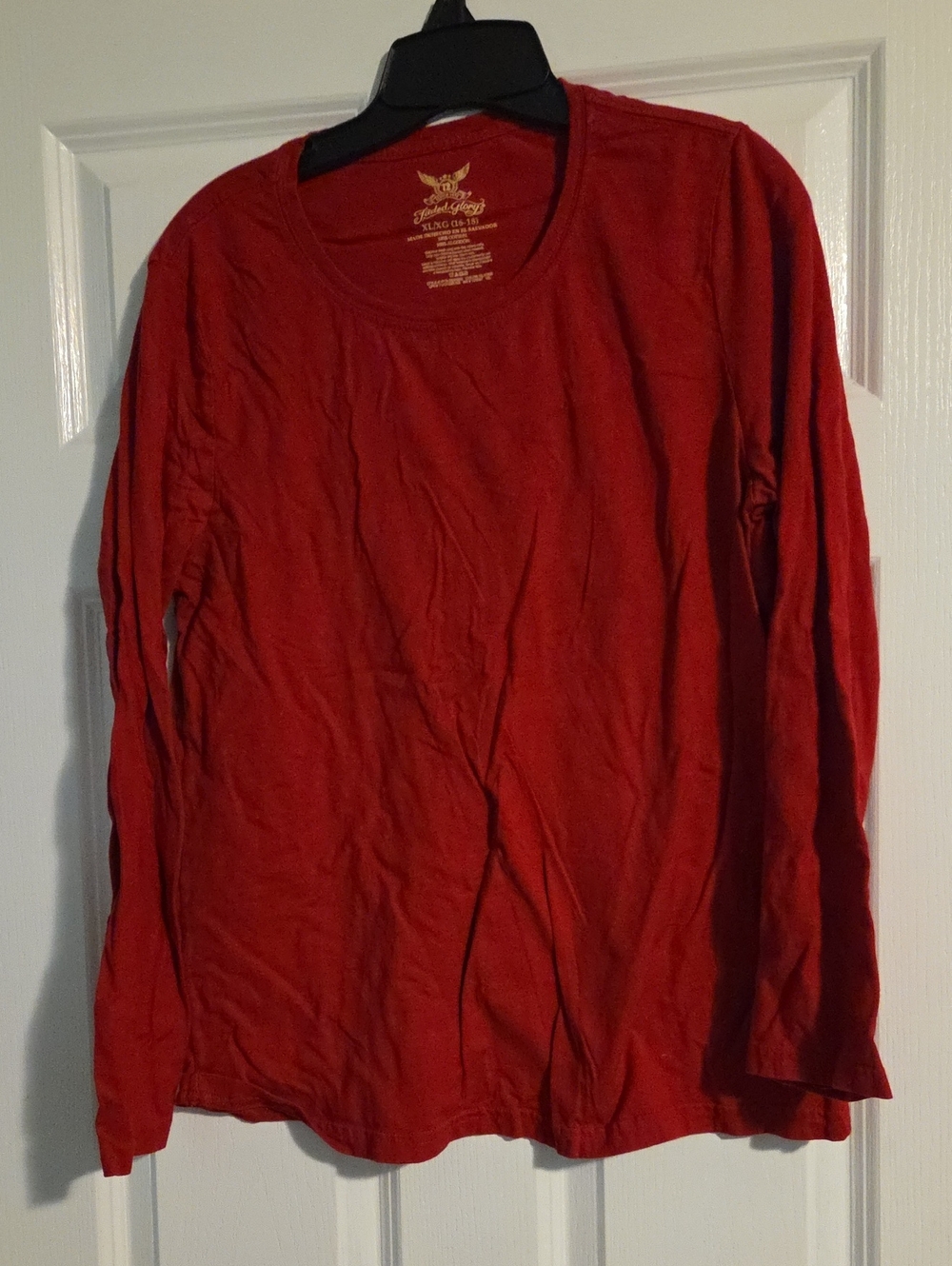 Faded Glory Red Crewneck Tee with Gold Logo